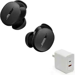 Bundle - Bose - QuietComfort Earbuds with Fast Charger - Noise Cancellation - Black