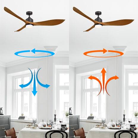 Alt View 6. Parrot Uncle - 66" Modern Brown 3-Blade Dimmable Ceiling Fan with Light and Remote - Oil Rubbed Bronze.
