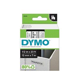 DYMO - D1 Standard 45010 Label Maker Tape, 1/2" x 23' - Black on Clear