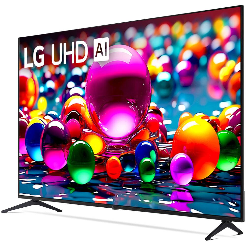 Angle. LG - 55" Class LG UHD AI UA77A 4K Smart TV 2025 - Black.