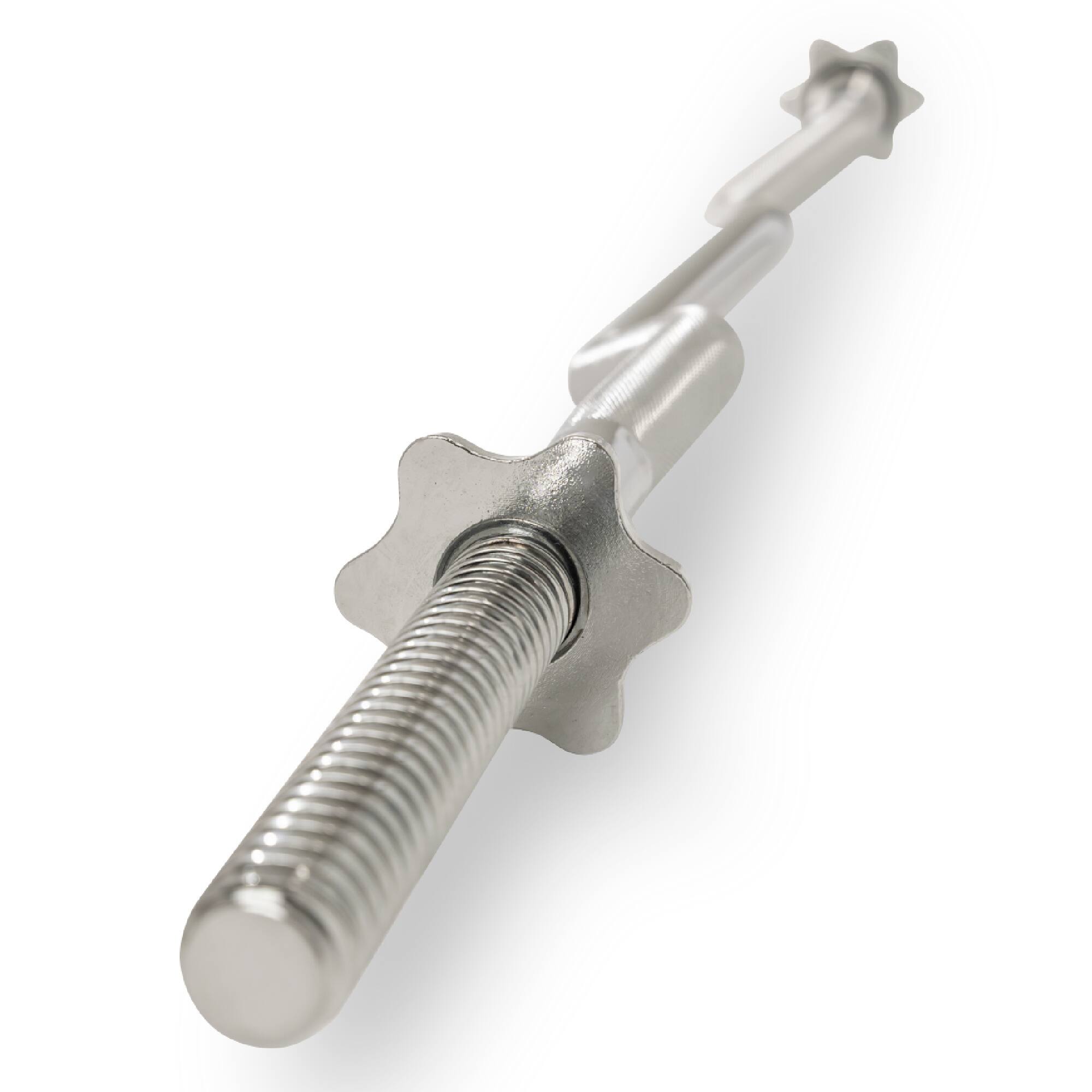 Angle. Sunny Health & Fitness - 47" Threaded EZ Curl Chrome Bar - Silver.