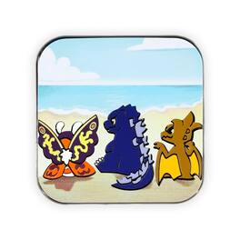 SalesOne LLC - Godzilla, Mothra, and Rodan Chibi Square Enamel Pin - Multi-Colored