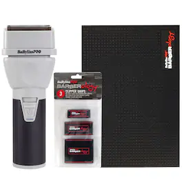 Babyliss - Pro COREFX Double Foil Shaver FX75FS2 with Barber Mat and Clipper Grips - Silver