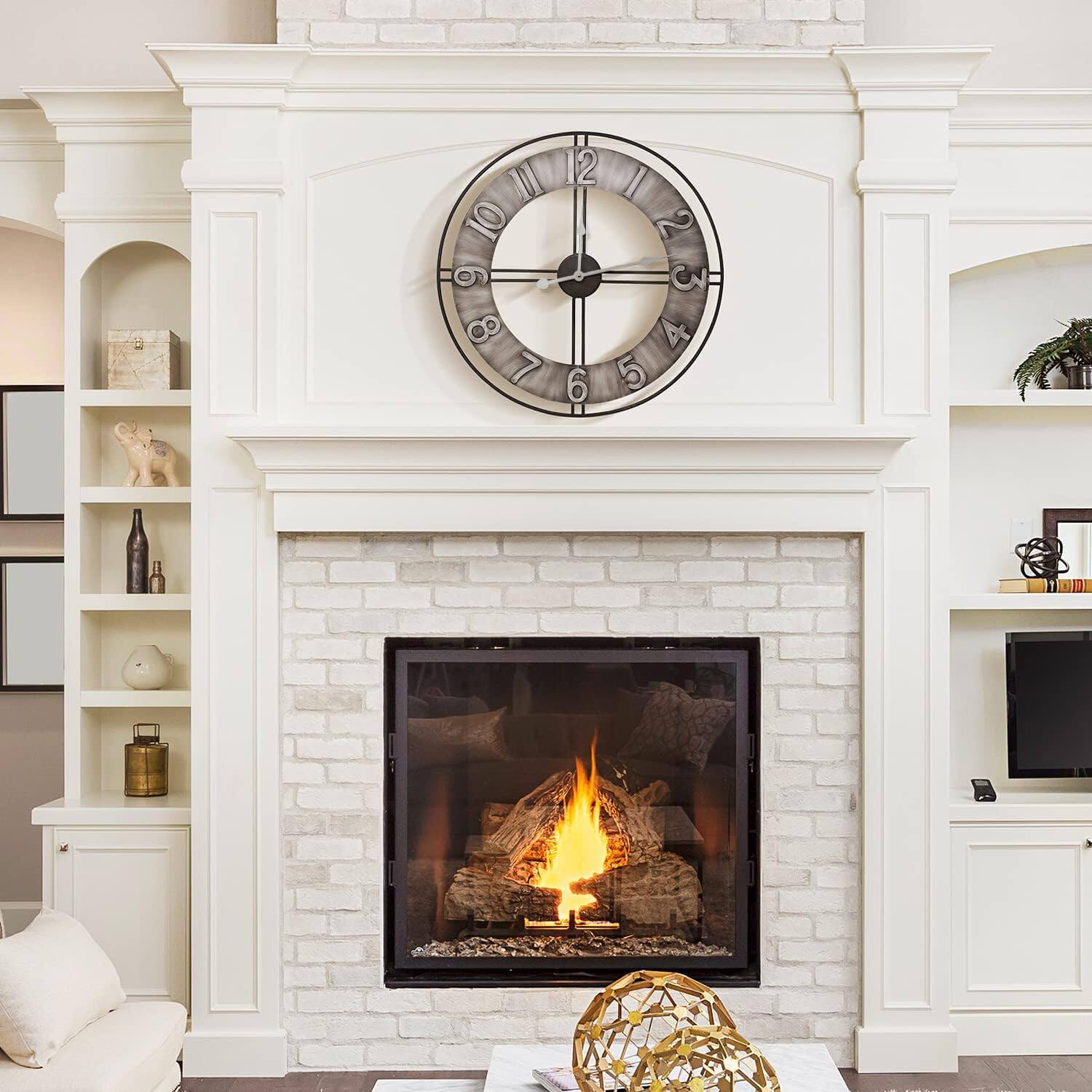 Alt View 6. Sorbus - Sorbus Large Wall Clock, 24" Decorative for Kitchen, Bedrooms, Office, Analog Modern, Home Decor, Battery Operated - Black.