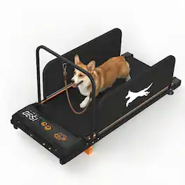 Loheer - Small Dog Treadmill Quiet Indoor Pet Exercise Machine Portable Puppy Treadmill with LCD Display 220 LBS - Black