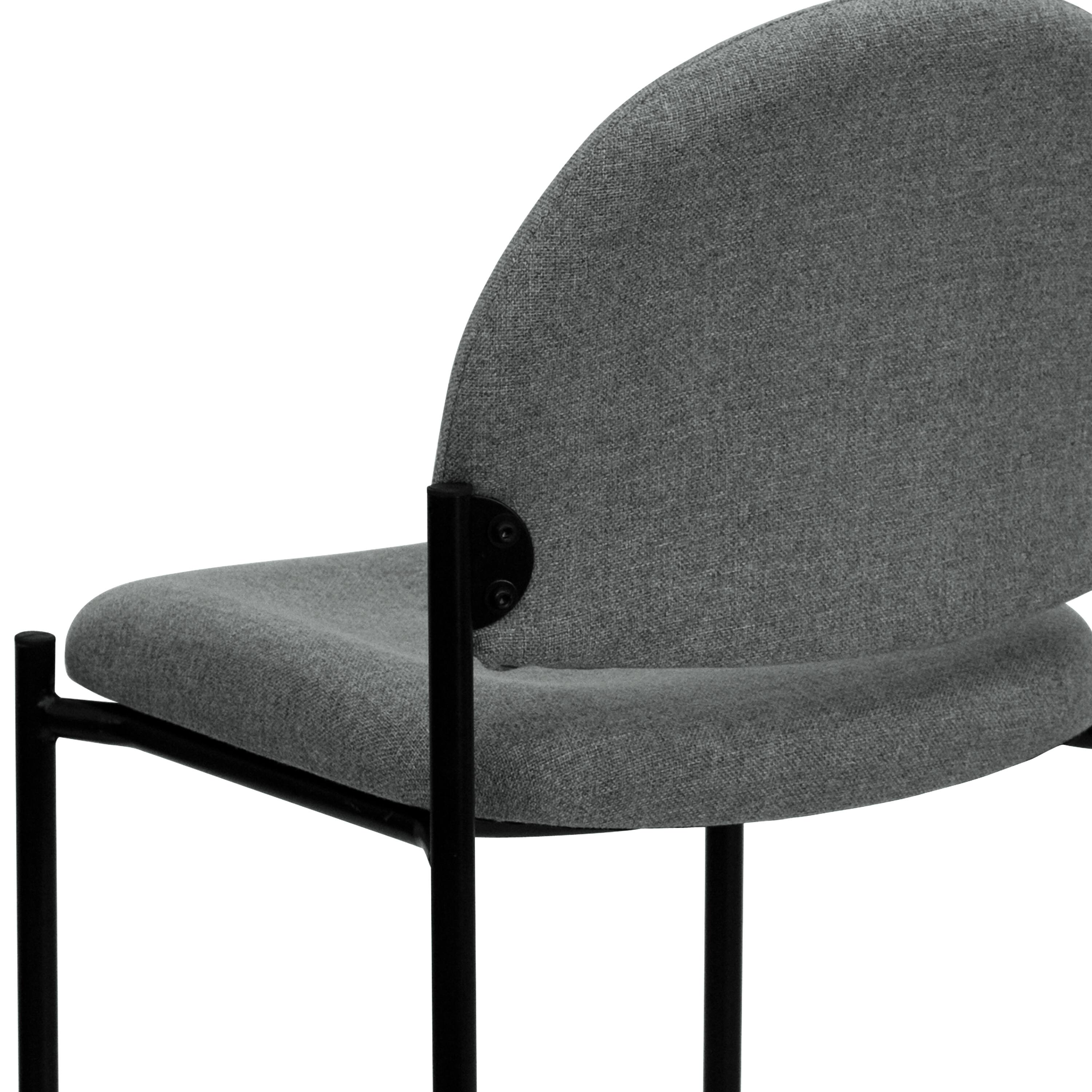 Alt View 9. Emma + Oliver - Comfort Stackable Steel Side Reception Chair - Gray Fabric.