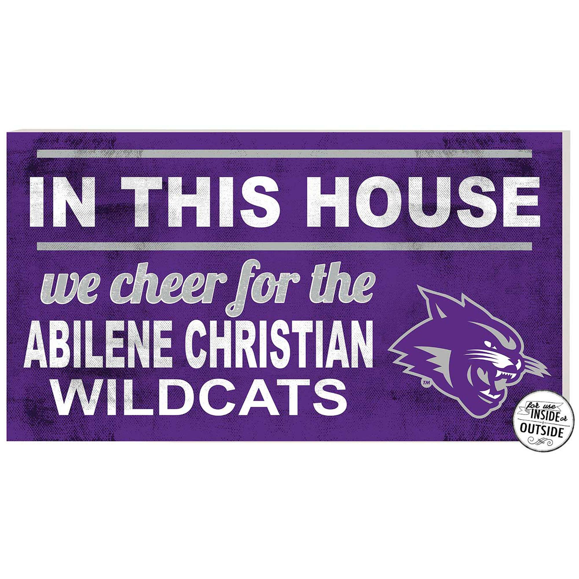 Abilene Christian University Wildcats 11" x 20" Indoor/Outdoor In This House Sign