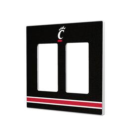 Keyscaper - Cincinnati Bearcats Stripe Design Double Rocker Light Switch Plate - Multicolor