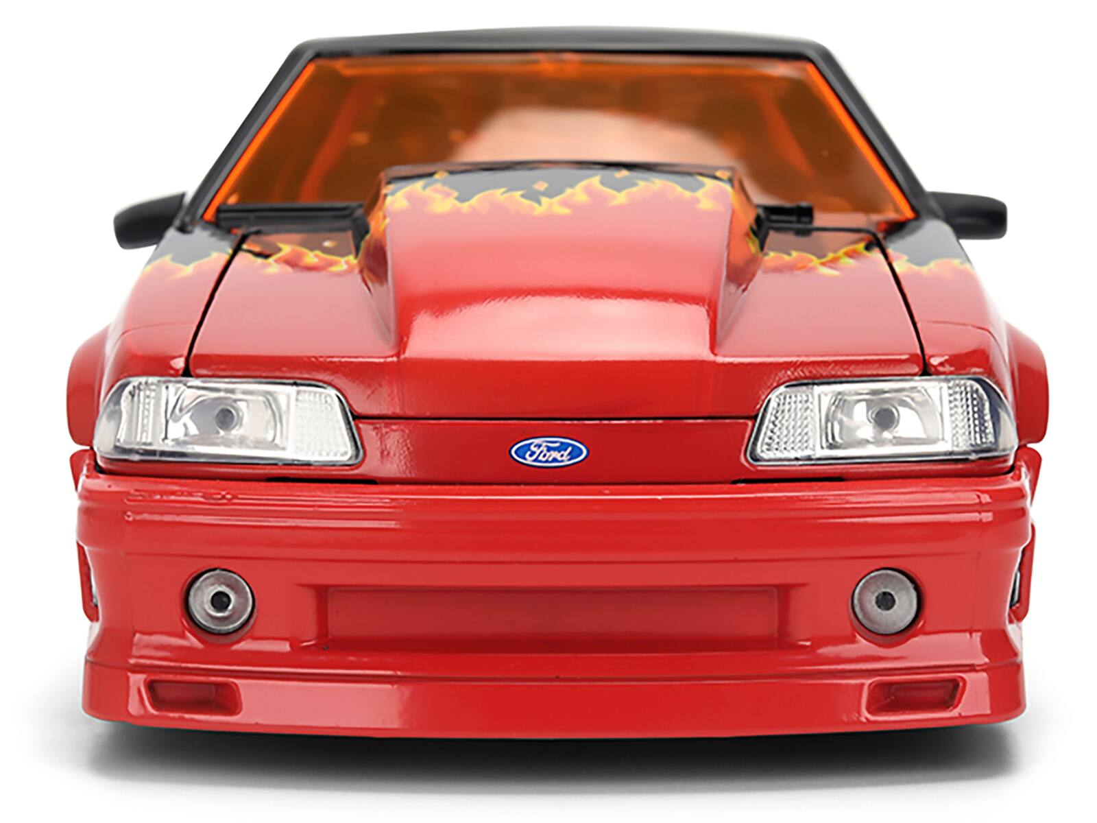 Alt View 7. Jada - 1989 Ford Mustang GT Black with Red Flame Graphics and Figure "Cheetos Flamin' Hot" 1/24 Model Car by Jada - Multicolor.