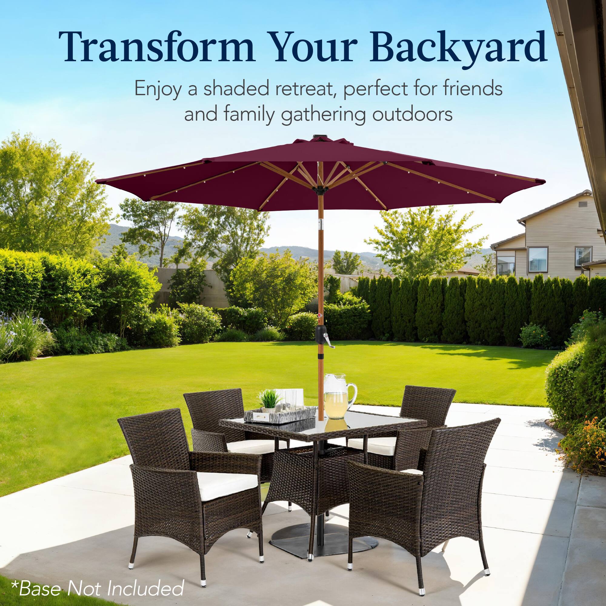 Transform Your Backyard

Enjoy a shaded retreat, perfect for friends and family gatherings outdoors

*Base Not Included