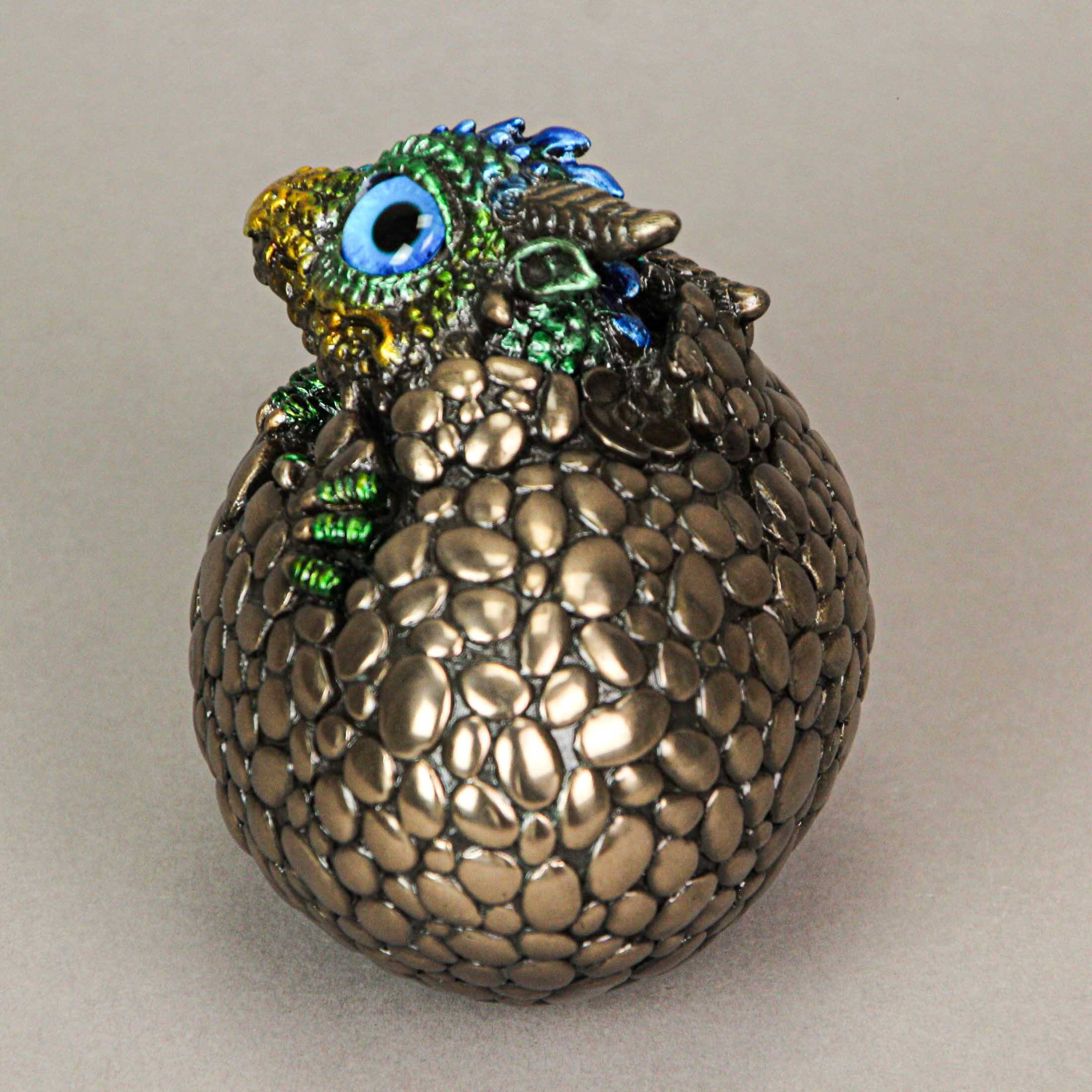 Alt View 9. Veronese Design - Bronze Finish Dragon Hatchling Figurine with Hand Painted Color Accents - Multicolored.