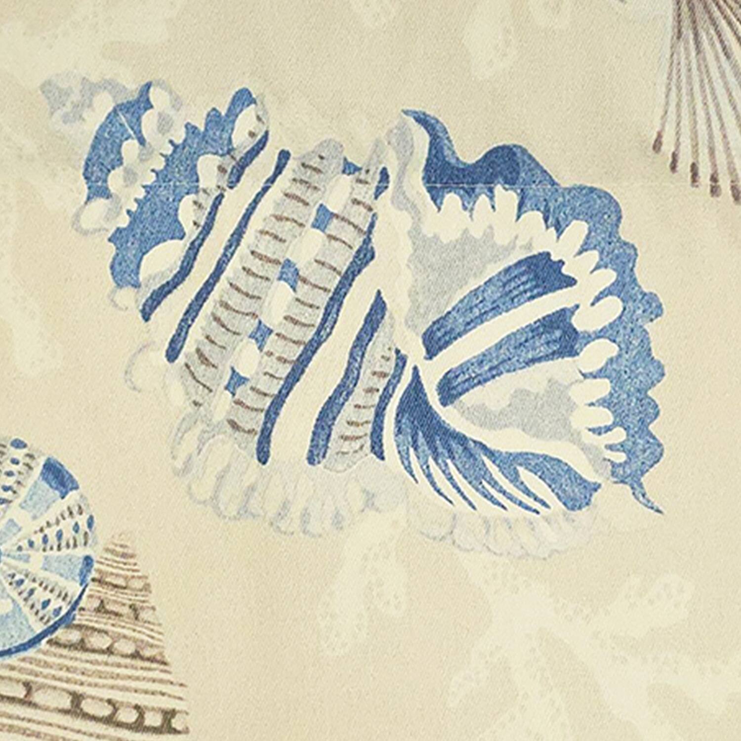 Left. RLF Home - RLF Home Beachbound Cornice 100% Cotton Rod Pocket Lined  Window Valance 50" x 17" Blue - Blue.