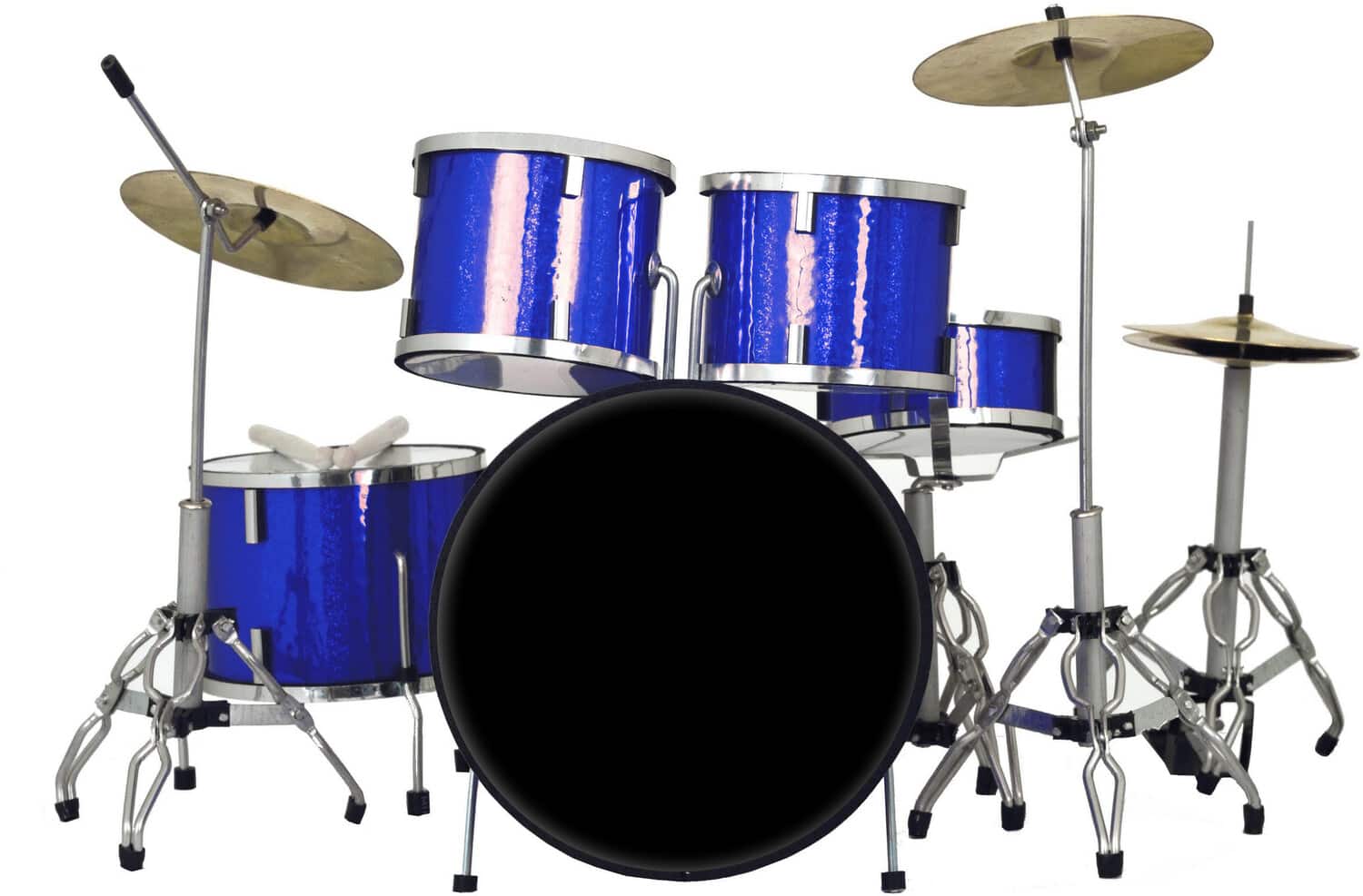 Front. Axe Heaven - Axe Heaven Classic 5-Piece Blue Sparkle Finish Mini Drum Set Replica BLUE-DRUM-1   - Collectibles - Multicolor.