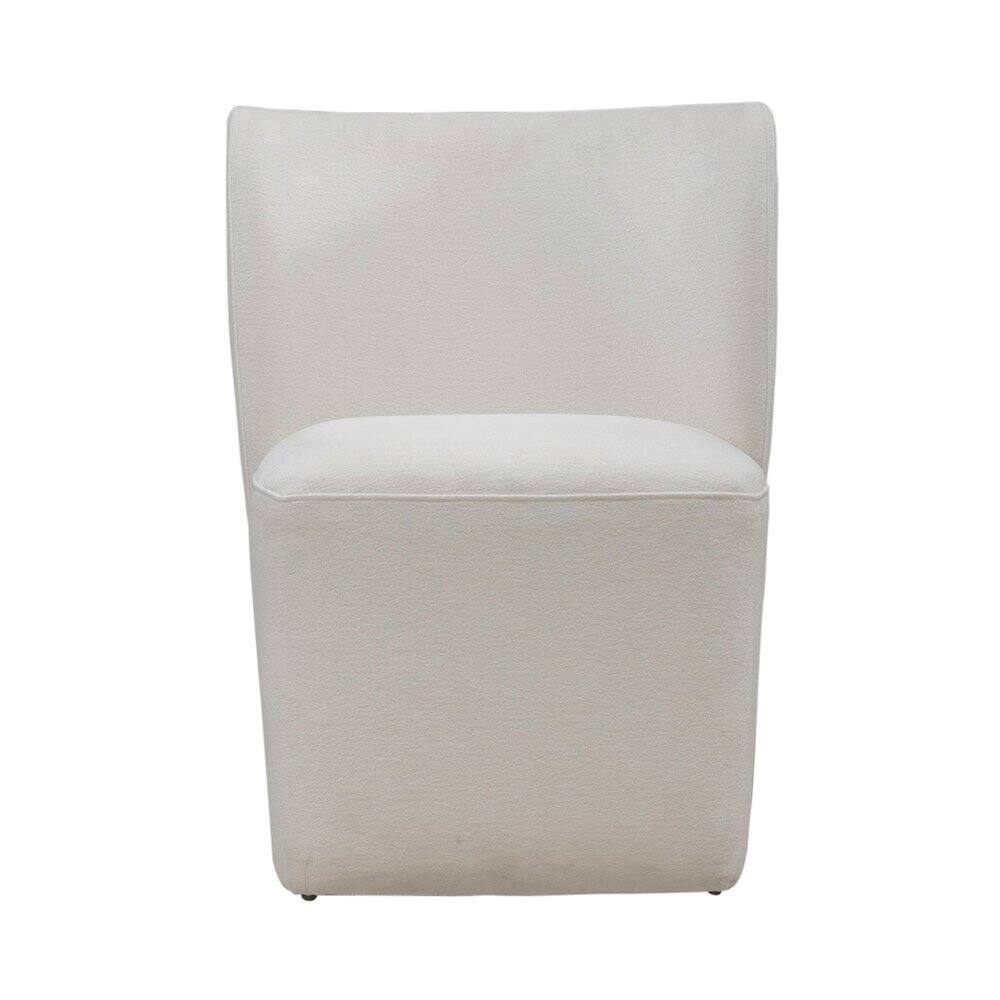 Alt View 1. Liberty Furniture Industries - Accent Dining Chair with Castors - Rounded Back - Ivory Upholstry - White.