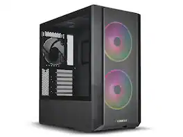 Lian Li - LANCOOL 216RX Black Steel Tempered Glass ATX Mid Tower with 2x 16cm ARGB Fans - Black