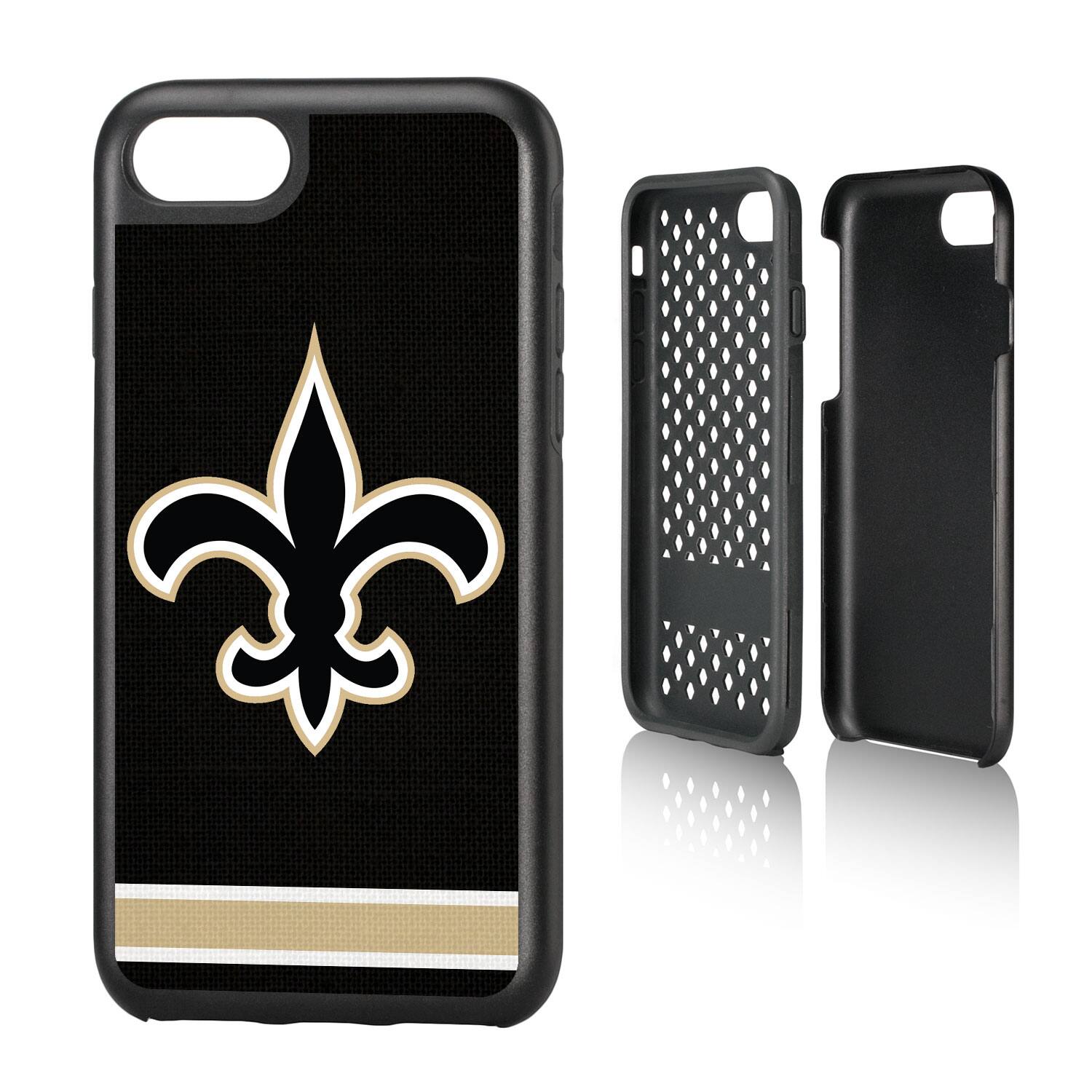 Alt View 3. Keyscaper - New Orleans Saints iPhone Rugged Stripe Design Case - 16 Pro - Multicolor.