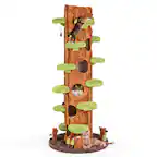 Front. Kadyn - Cat Scratching Tower,Cat Tree, 90.5 Inch Tall Multifunctional Cat Tree with Private Condos for Indoor Cats - Brown.
