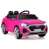 Front. Costway - Costway 12V Kids Ride On Car w/Remote Control 4 Wheels Suspension 3 Speeds LED Headlight - Pink.