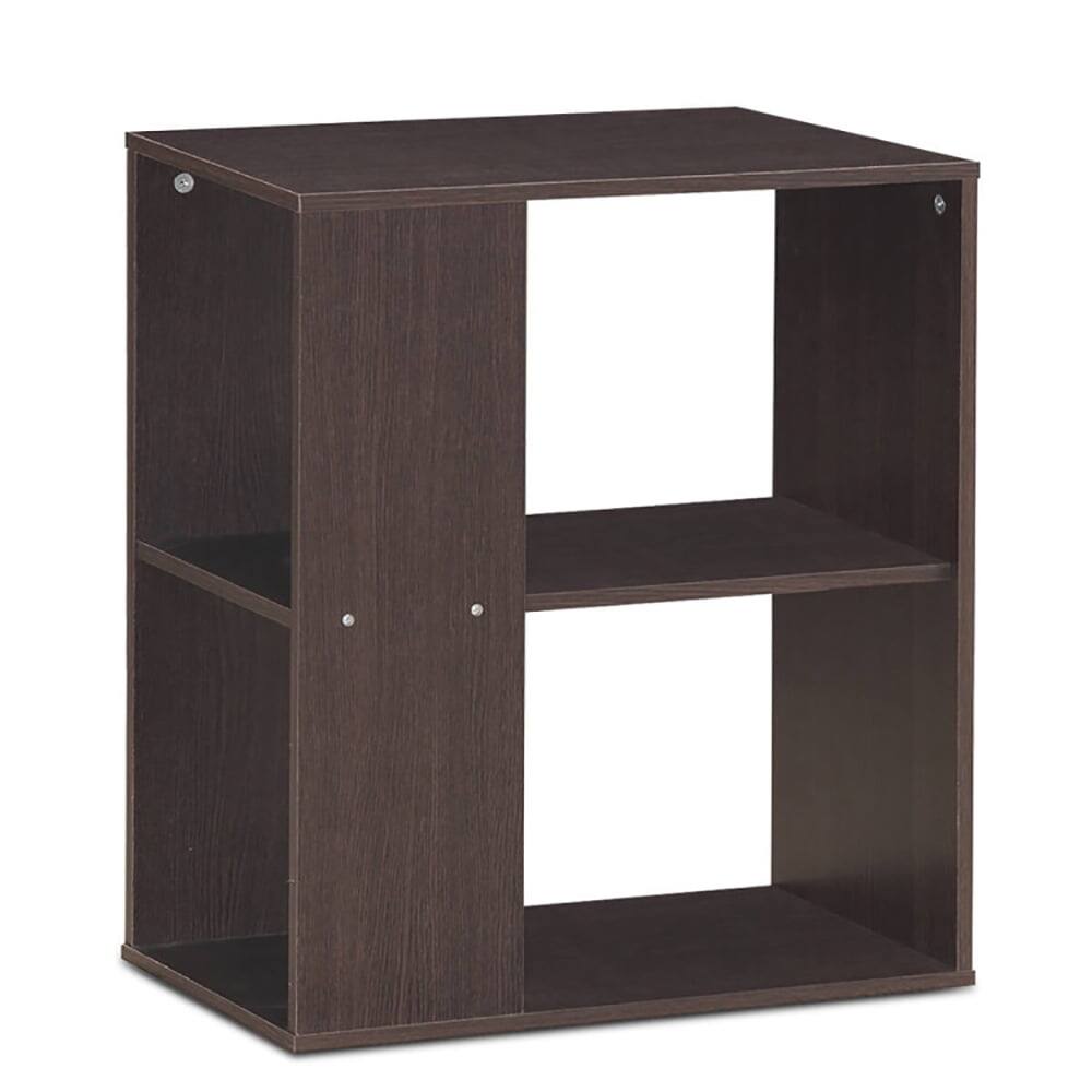 Front. Pefilos - 2-Tier Side End Table with Storage Shelves -Brown, Nightstand Small Side Table, End Table for Bedroom Living Room - Brown.