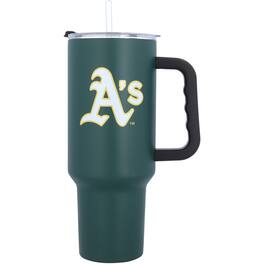 Logo Brands - Oakland Athletics 40oz. Travel Tumbler with Handle - Multicolor