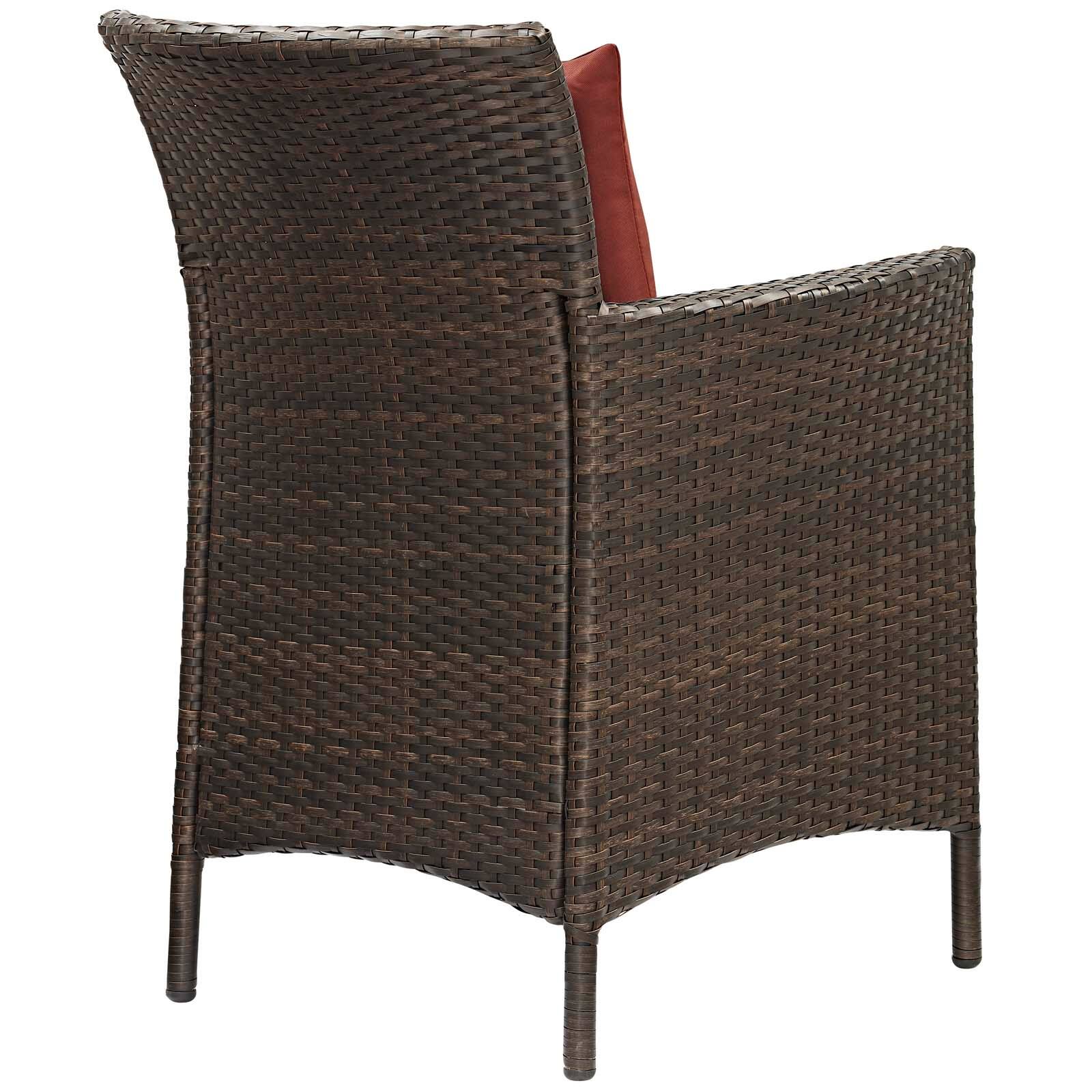 Left. Modway - Conduit Outdoor Wicker Rattan Dining Armchair Set of 2 by Modway - Brown Currant.