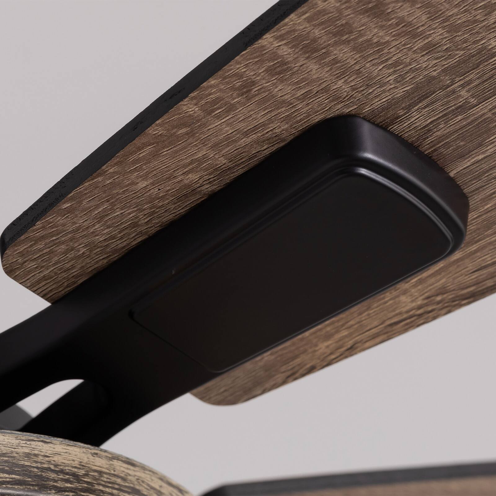 Alt View 5. Siljoy - 46 In Black Rustic Cage Ceiling Fan with Light and Remote for Patio Bedroom Living Room - Wood Brown.