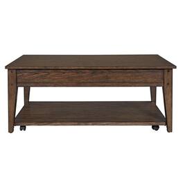 Liberty Furniture Industries - Lake House Lift Top Cocktail Table in Rustic Oak - Brown