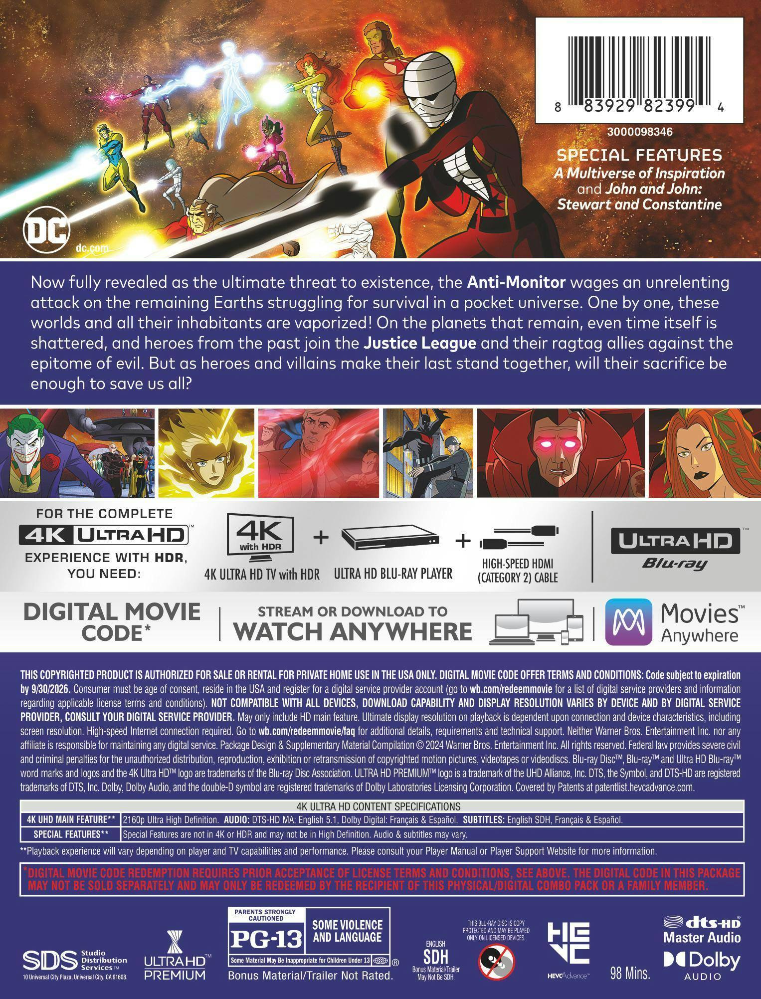 Back. Justice League: Crisis on Infinite Earths: Part 3 (Limited Edition 4K Ultra HD Steelbook) [UHD].