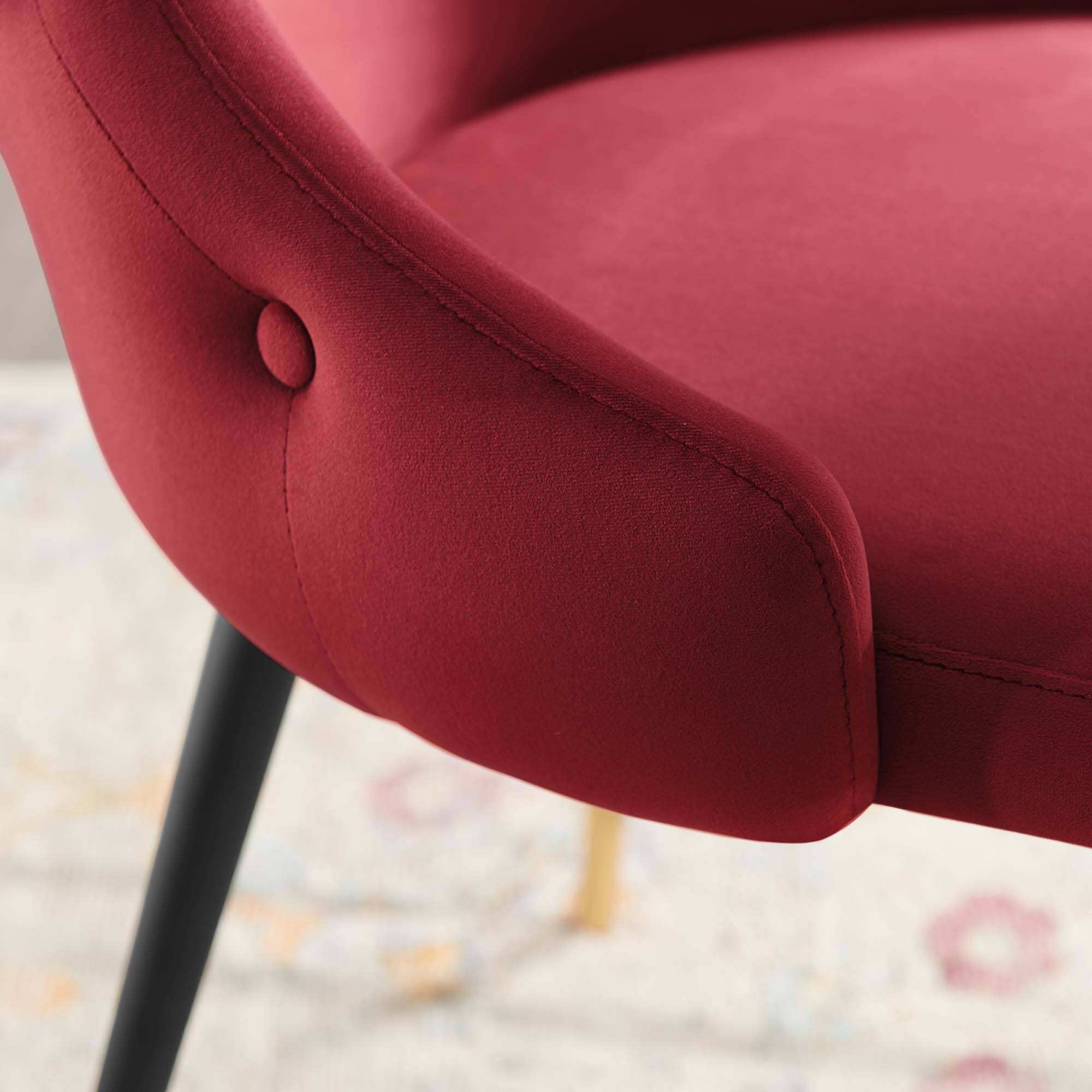 Back. Modway - Adorn Tufted Performance Velvet Dining Side Chair by Modway - Maroon.