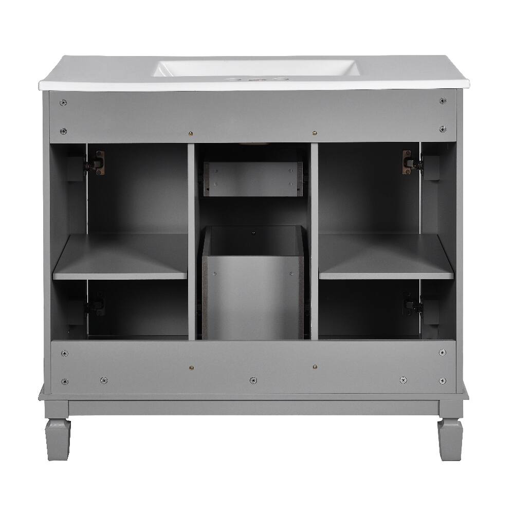 Alt View 10. Loheer - Loheer 36 inch Bathroom Vanity with Sink Modern Grey Single Sink Cabinet - Grey.