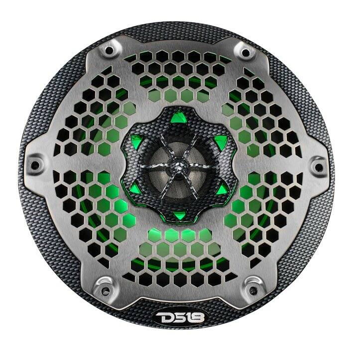 Alt View 2. DS18 Audio - NXL 6.5" 2-way Coaxial Speaker with RGB LED Lights, Built-in Driver and Grille (Pair), 100W RMS 4-Ohm.