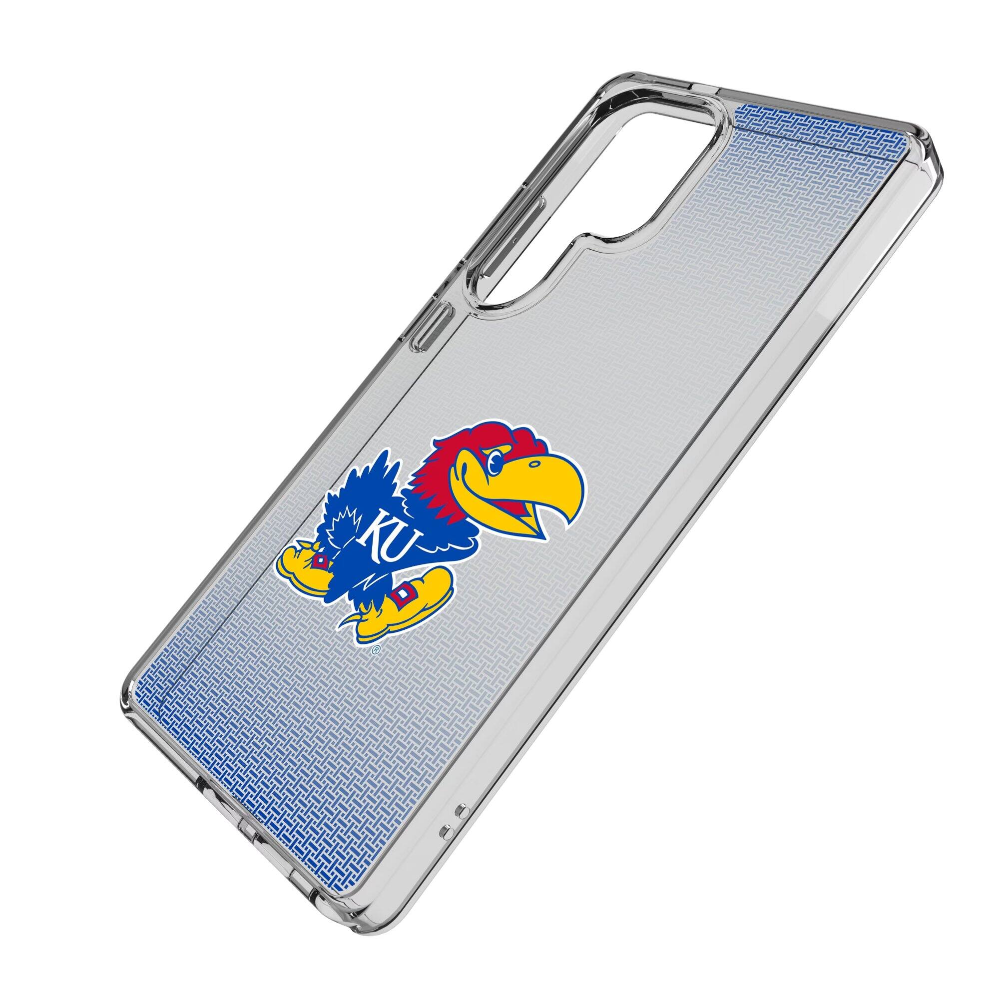 Alt View 1. Keyscaper - Kansas Jayhawks Linen Logo Galaxy Clear Case - S23 Ultra - Multicolor.