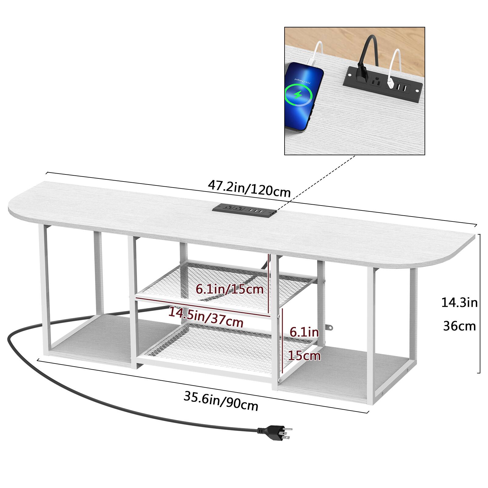 i 47.2in/120cm  
103  
6.1in/15cm  
14.5in/37cm  
6.1in  
14.3in  
36cm  
15cm  
35.6in/90cm
