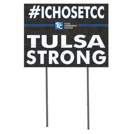 Jardine - Tulsa Community College 18'' x 24'' I Chose Lawn Sign - Blue