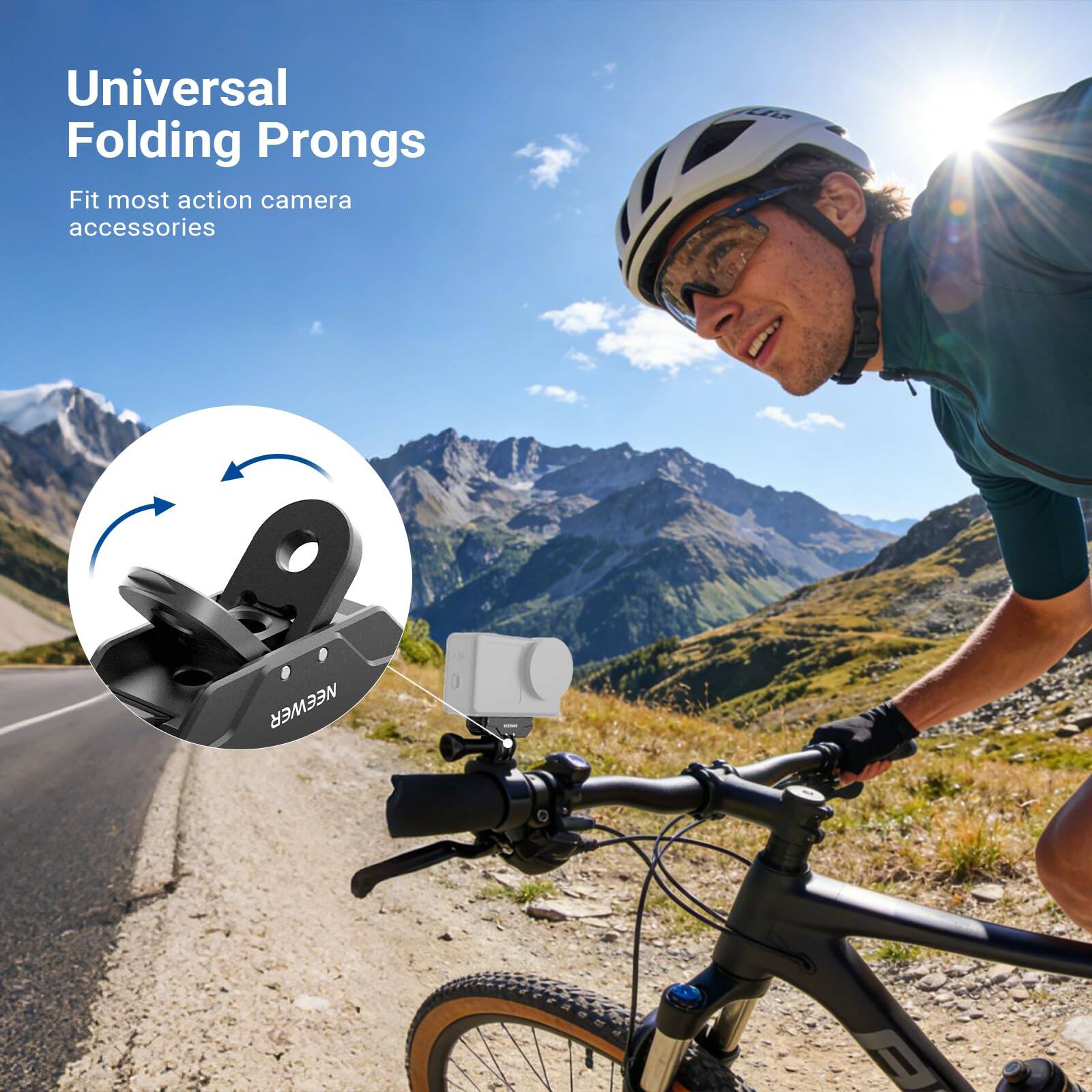 Universal Folding Prongs  
Fit most action camera accessories