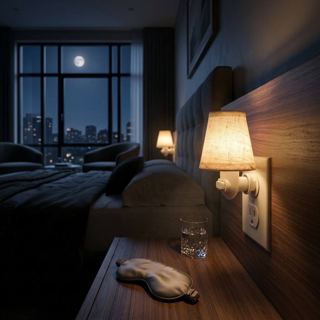 Alt View 2. Dazzed Corner - 2-Pack Plug-In LED Night Lights with Switch, Warm Linen Shade Night Lamp - Beige.
