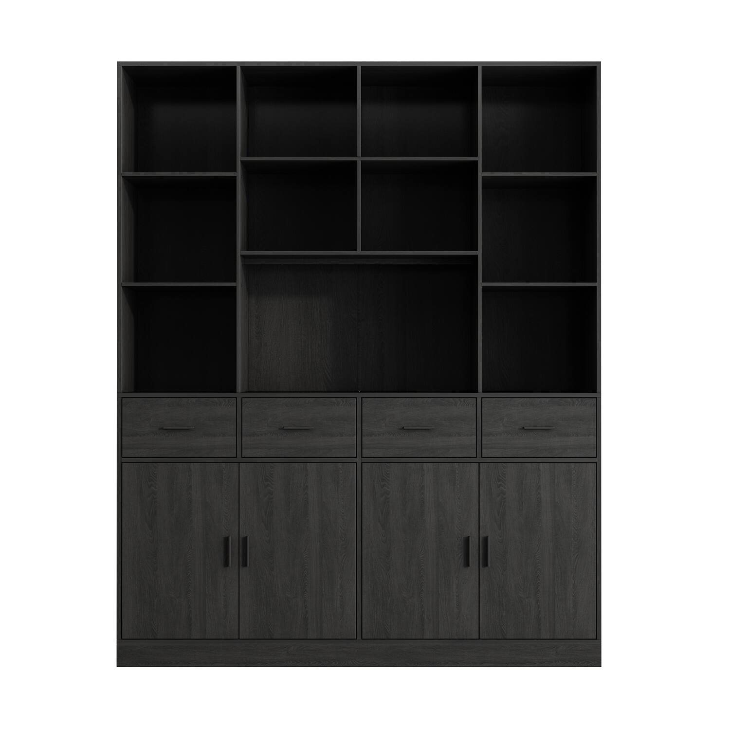 Front. FUFU&GAGA - FUFU&GAGA Multi - Purpose Storage Unit: Anti - Tip, Versatile Display & Organizer - Black.