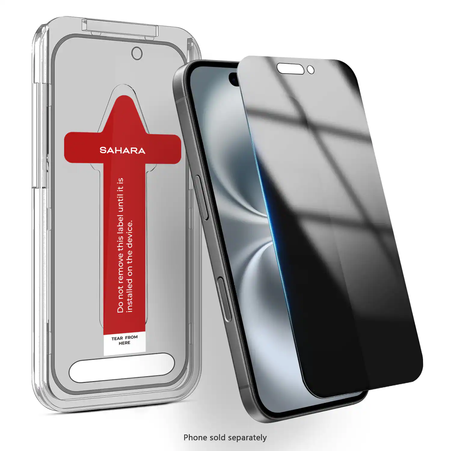 SaharaCase - Easy Apply Tempered Glass Screen Protector for iPhone 16 Plus - Privacy