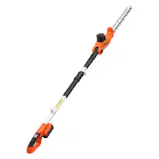Front. VEVOR - Cordless Pole Hedge Trimmer, 20V Electric Bush Trimmer Kit with 18 Inch Double-Edged Steel Blade - Black;Orange.