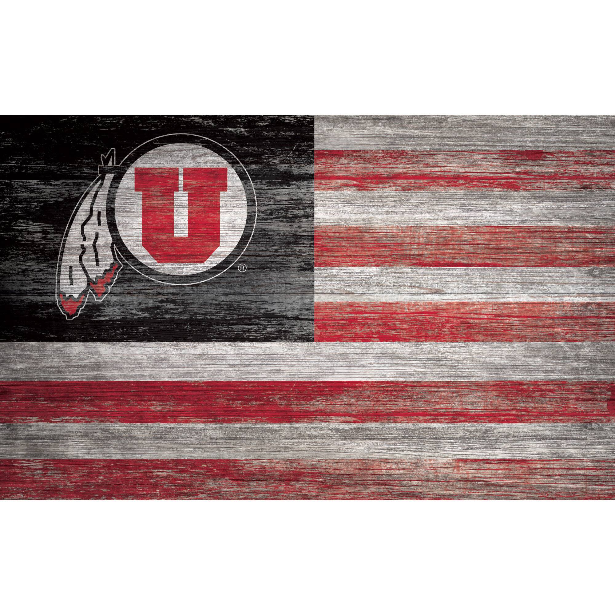 Utah Utes 11'' x 19'' Distressed Flag Sign
