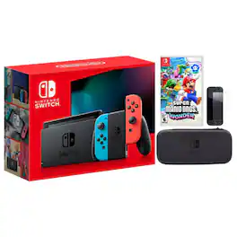 Switch Neon Bundle With Accessories Super Mario Bros Wonder Game