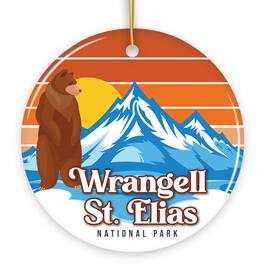 OrnamentallyYou - Wrangell St Elias National Park Retro Style Ornament Alaska USA Tourist Attraction and Gift - Multi-colored
