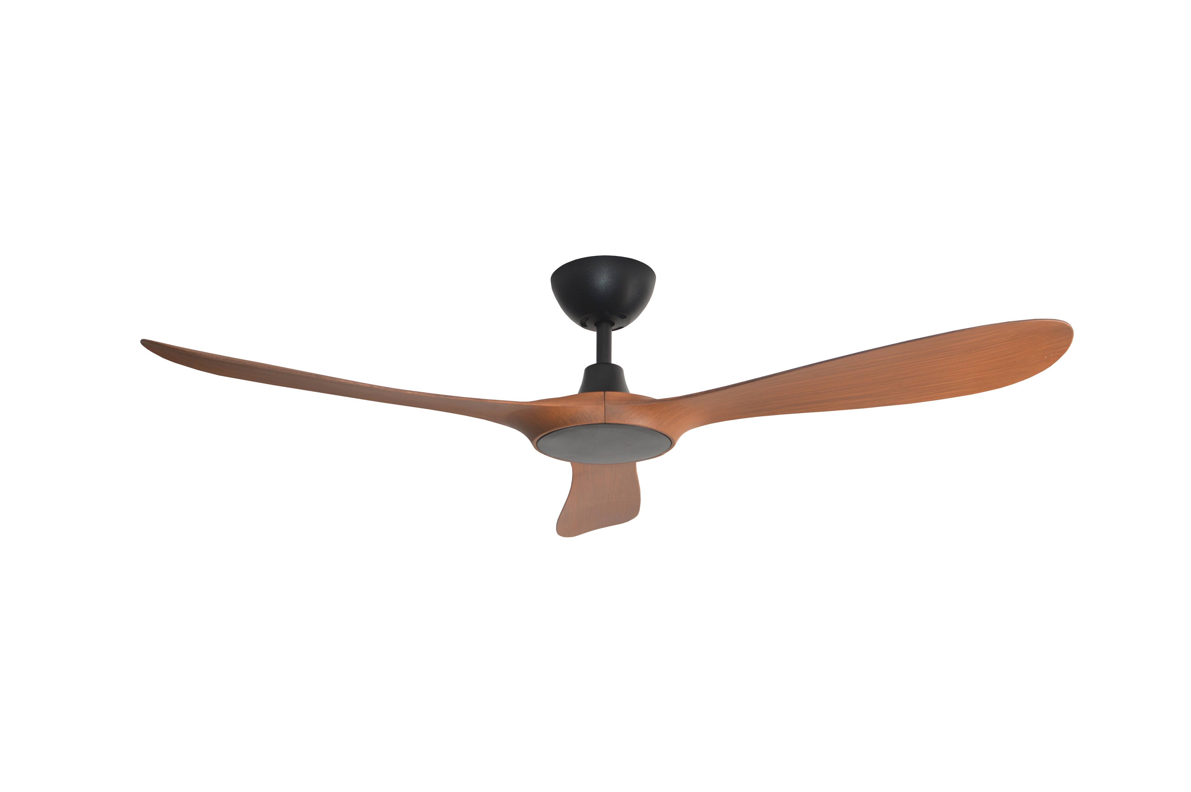 Alt View 1. ENLIGHT - 60" Smart Ceiling Fan, IP66 Outdoor & Coastal, Weather Resist, Efficient & Quiet DC Motor, Reverse Mode, Matter, 3 Blade - Teak Woodgrain.