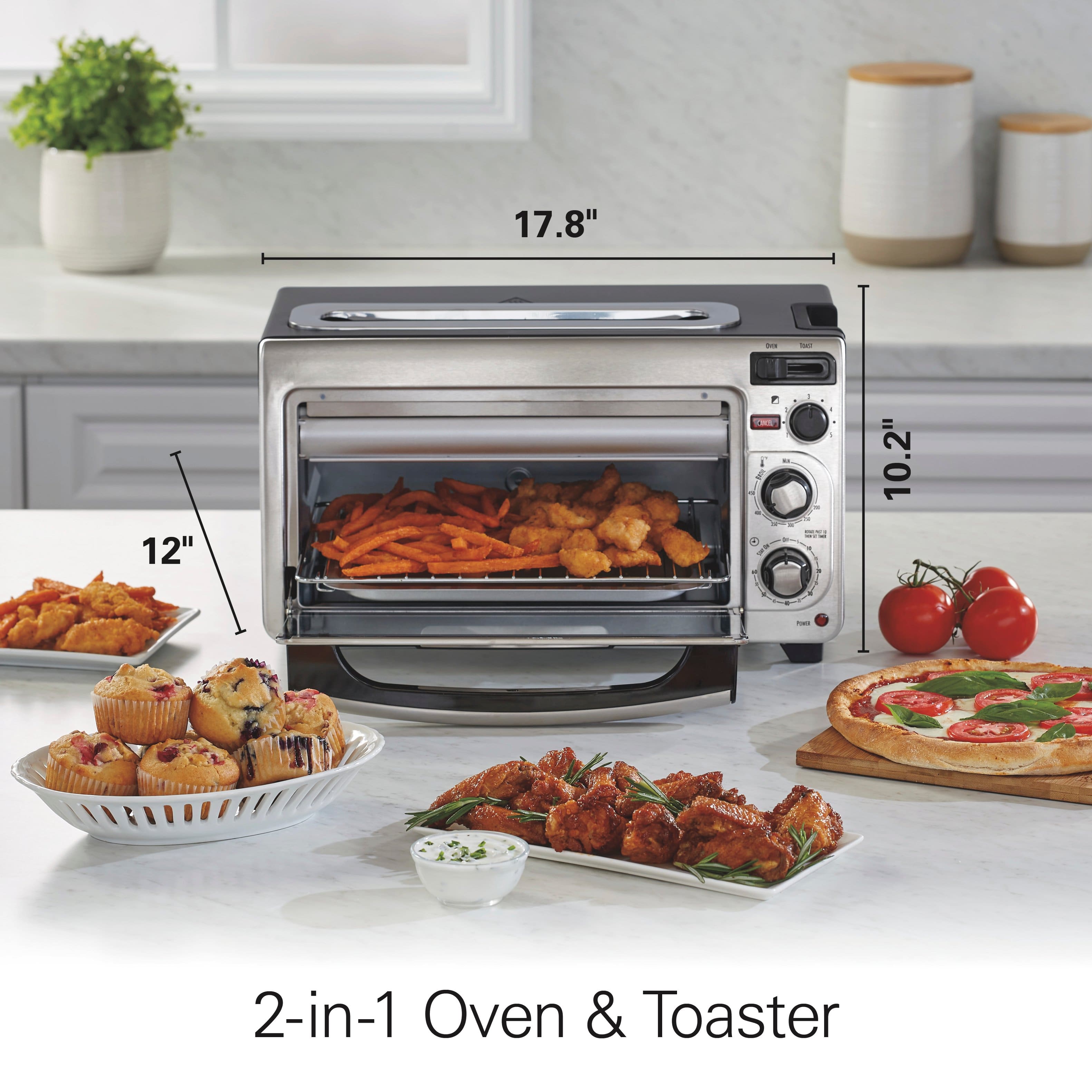 2-in-1 Oven & Toaster
17.8"
12"
10.2"