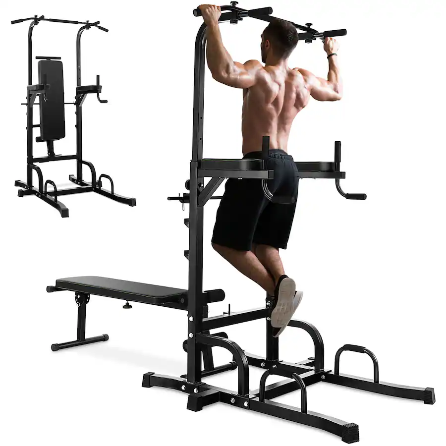 Folding Power Body Power Deluxe Power Rack System Costway