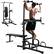 Front. Costway - Adjustable Power Tower Pull Up Bar Stand Dip Station Equipment with Bench Home Gym - Black.