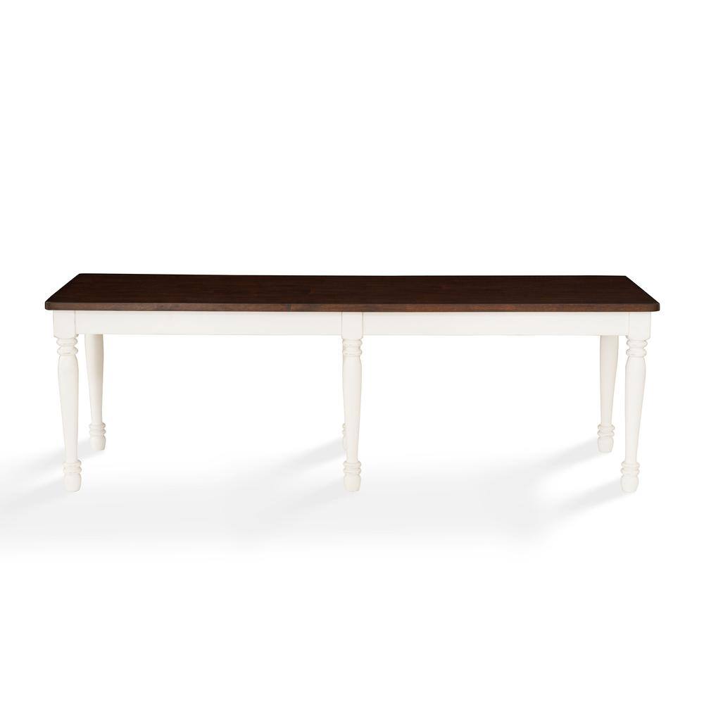 Alt View 1. Crosley Furniture - Shelby Dining Bench - Distressed White.