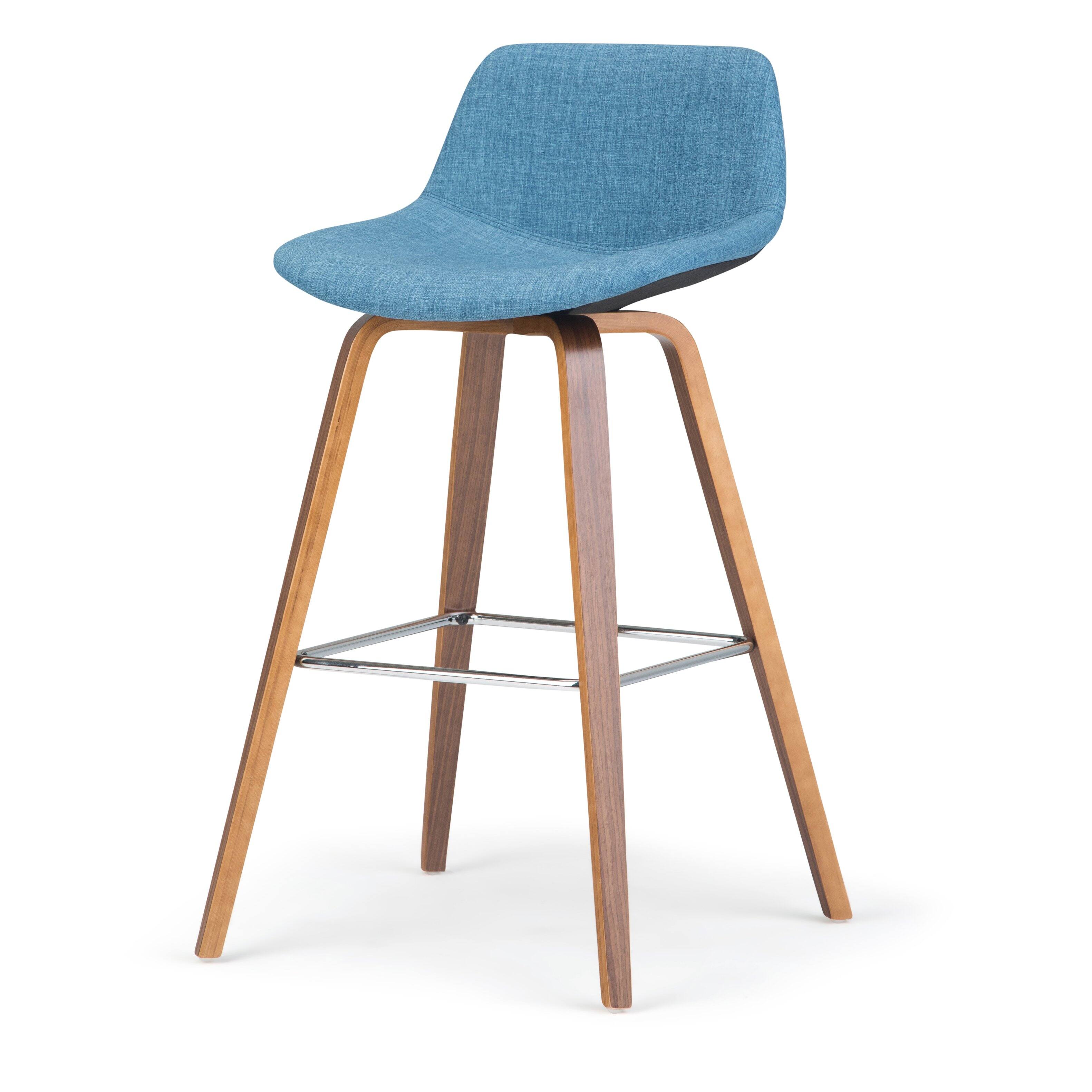 Alt View 15. Simpli Home - Randolph Bentwood Counter Height Stool (Set of 2) - Medium Blue.