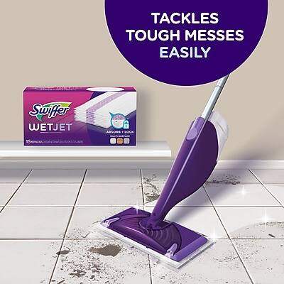 TACKLES TOUGH MESSES EASILY

Swiffer WETJET
ABSORB & LOCK
15"