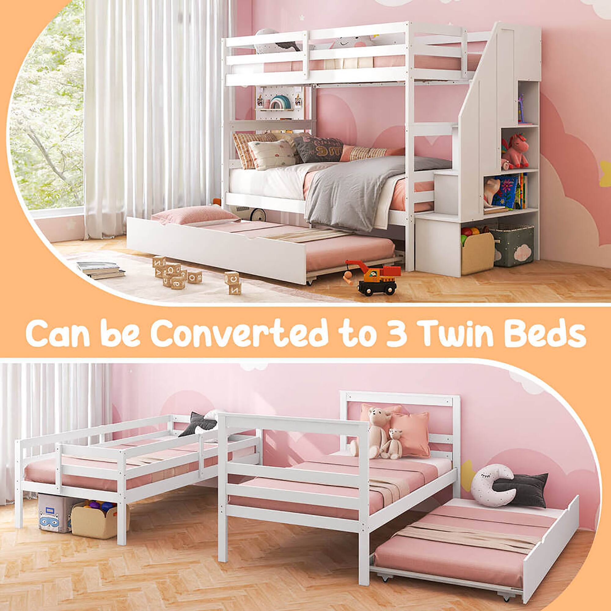 Can be Converted to 3 Twin Beds